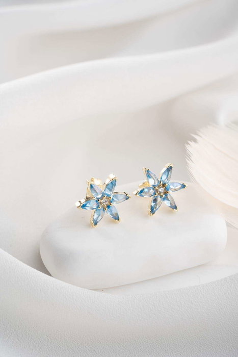 Heliophilia Silver Pendientes de Plata de Ley con Recubrimiento de Oro